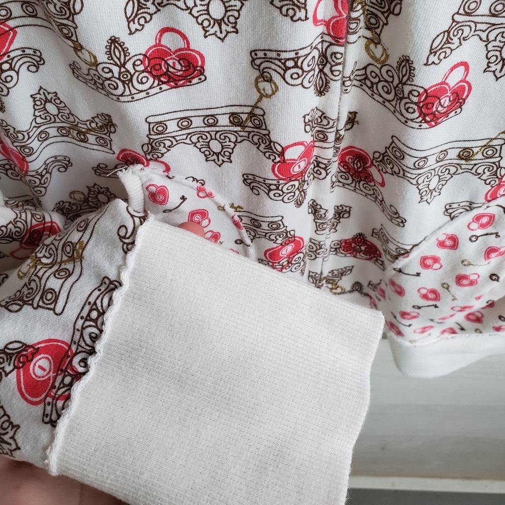 LIMITED TOO Cute Pastel Cream Pink Lockheart Kawaii Princess Graphic Hoodie - Picture 7 of 15